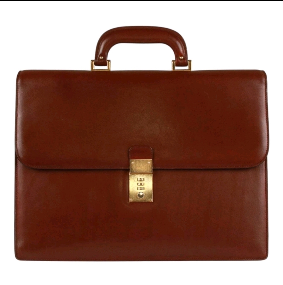 Bally Elegant Cognac Leather Briefcase